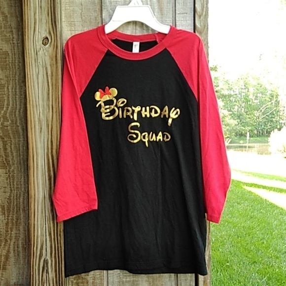 Disney Tops - Minnie Mouse Birthday Squad Raglan tee